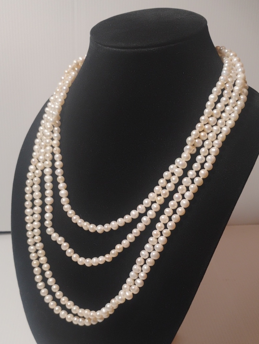 Vintage 100" Endless Pearl Strand Petite Pearls
